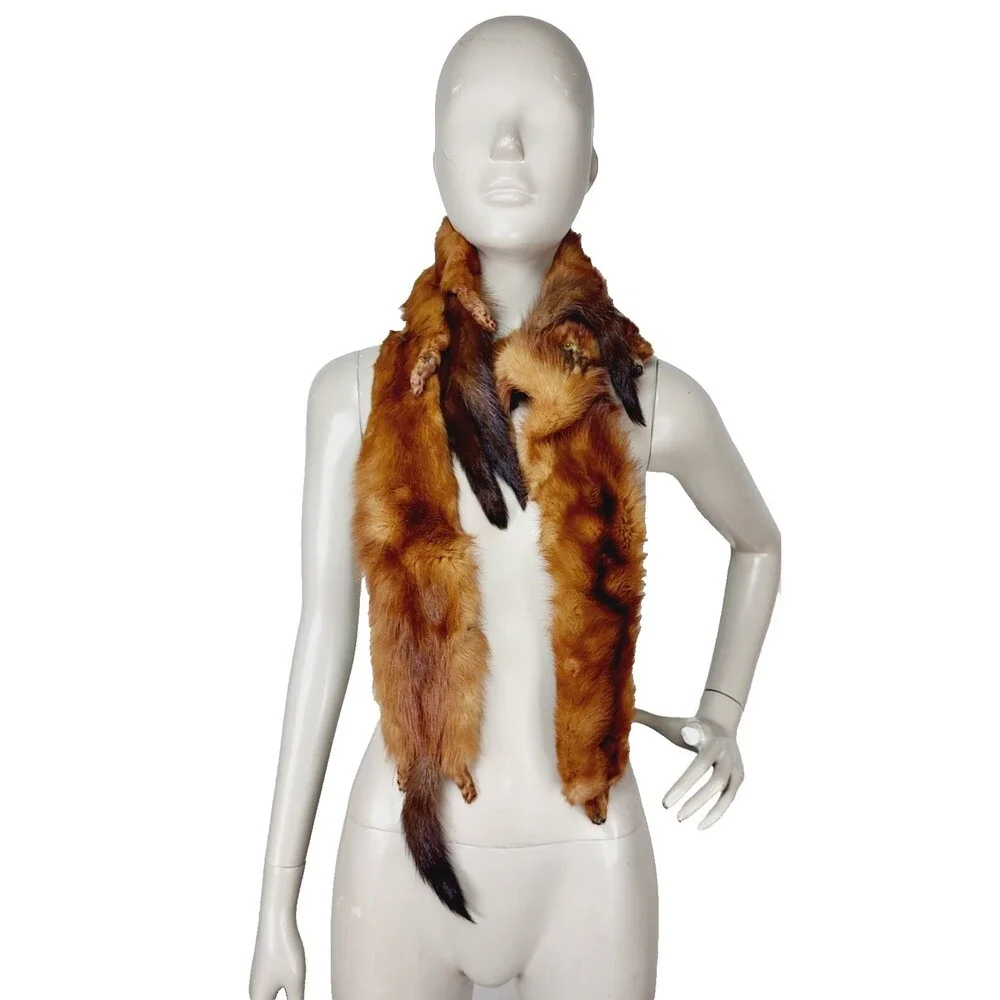 Antique Koseff Furs Whole Mink Body Pelts Heads Tails Hands Feet Fur Scarf Stole